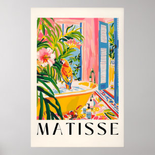 Parrot in Bathtub Art Print Matisse Style Bathroom