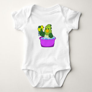Parrot in Bathtub with Duck Baby Bodysuit