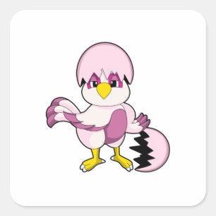 Parrot in Egg with Eggshell.PNG Square Sticker