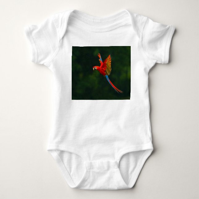 Parrot in Flight Baby Bodysuit (Front)