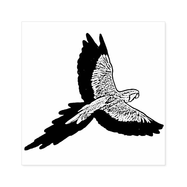 Parrot in Flight Rubber Stamp (Imprint)