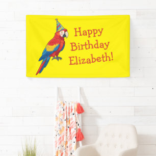 Parrot Kids Birthday Party Banner