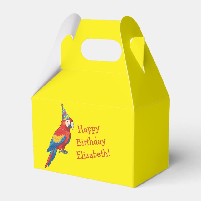 Parrot Kids Birthday Party Favour Box (Front Side)