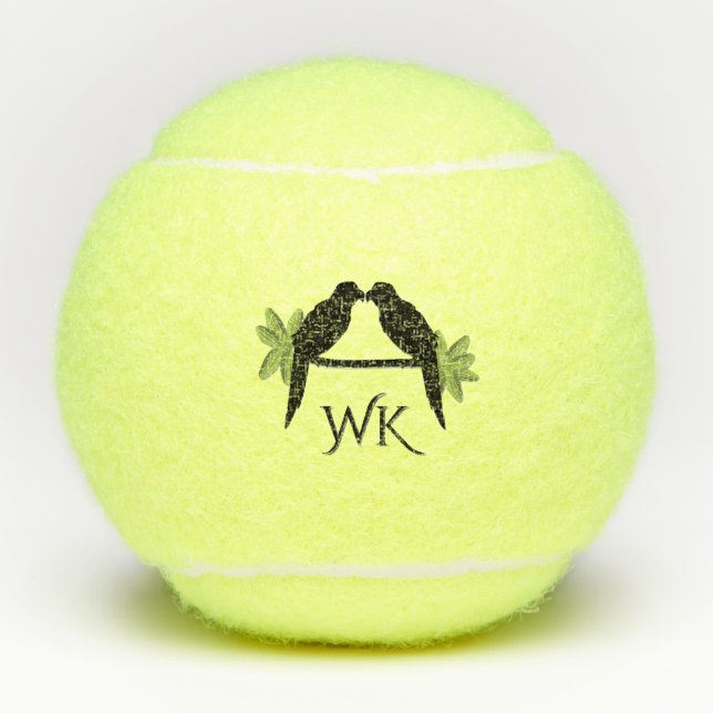 Parrot Love Monogram  Tennis Balls (Front)
