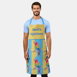 Parrot Macaw Pastel Blue Bird Birthday Mens Apron