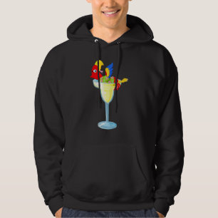 Parrot Margarita Drinking Glass Tropical Vacation Hoodie