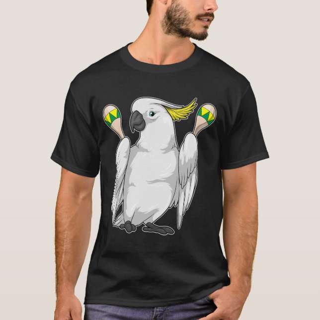 Parrot Musician Maracas Music T-Shirt (Front)