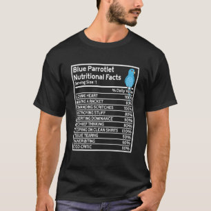 Parrot Nutritional Facts I Blue Parrotlet T-Shirt