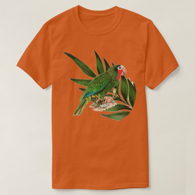 Parrot On Leaf T-Shirt (Design Front)