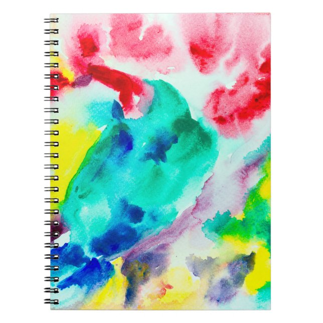 parrot on tree, bird Abstract Bright Watercolor gr Notebook (Front)