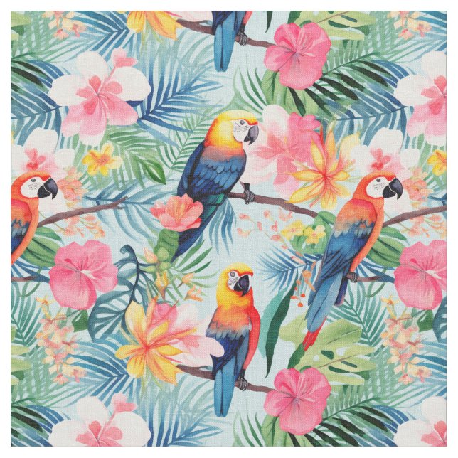 Parrot Palooza Fabric (Close Up)