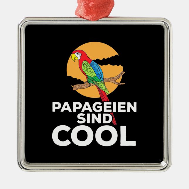 Parrot Papageien Sind Cool Metal Tree Decoration (Front)