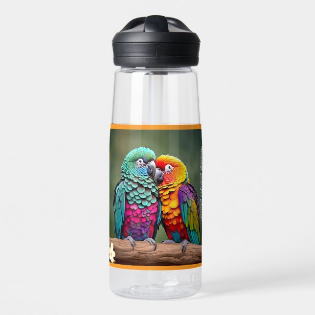 "Parrot Paradise" Water Bottle (Front)