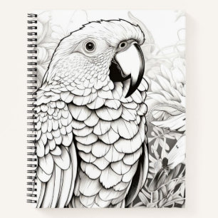 Parrot Peaceful Nature Prairie Sketch Drawing Art Notebook