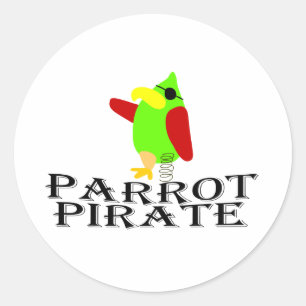 parrot pirate classic round sticker