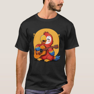 Parrot Playing Guitar Graphic Parrot Boys Girls Gu T-Shirt