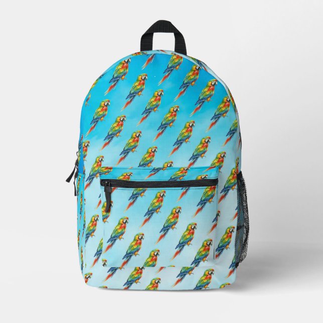 Parrot Printed Backpack (Front)