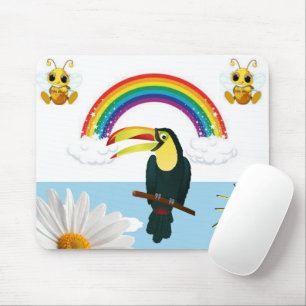 Parrot Rainbow Sun Floral  Mouse Pad! Mouse Pad