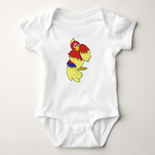 Parrot red yellow baby bodysuit