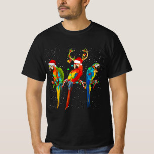Parrot Reindeer Santa Claus Merry Christmas Parrot T-Shirt