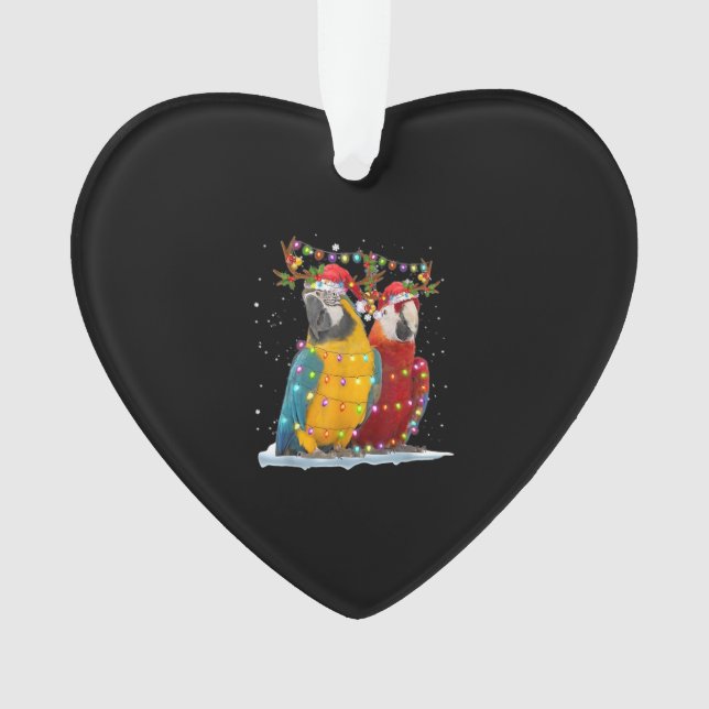 Parrot Reindeer Xmas Light Christmas Ornaments (Front)