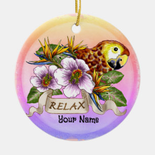 Parrot relax  ceramic tree decoration