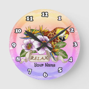 Parrot relax  round clock