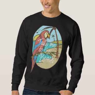 Parrot  Retro Pet Parrot Mum  Tropical Palm Beach Sweatshirt
