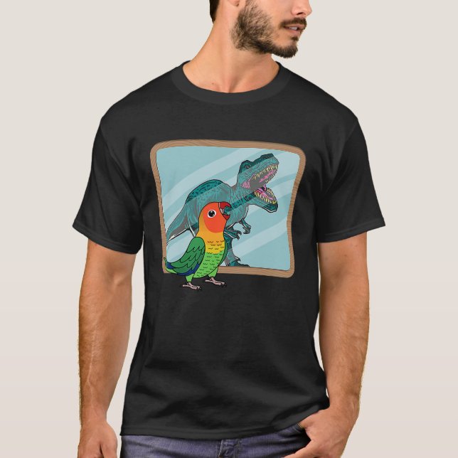 Parrot & Rex Reflection I Fischers Lovebird T-Shirt (Front)