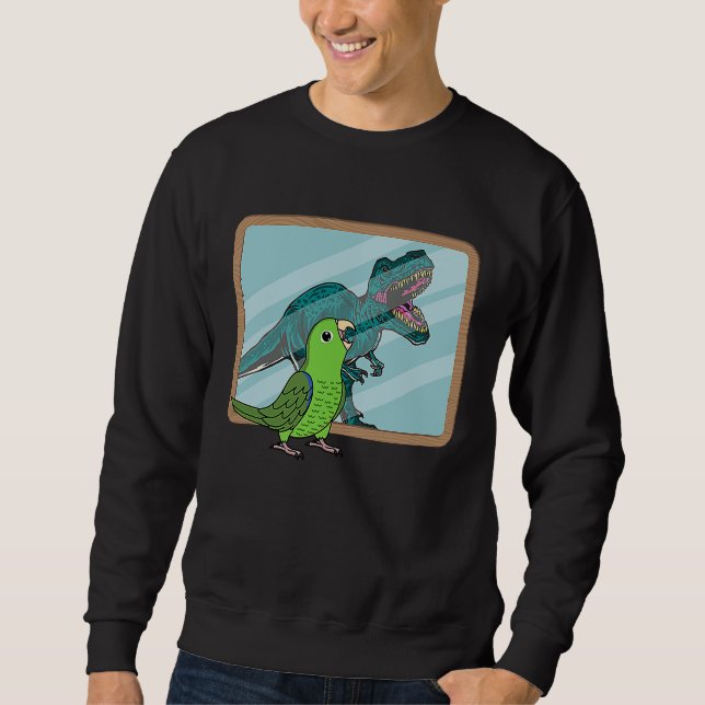 Parrot & Rex Reflection I Green Parrotlet Sweatshirt (Front)