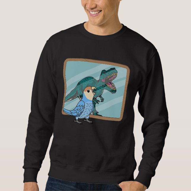Parrot & Rex Reflection I Peach faced Blue Lovebir Sweatshirt (Front)
