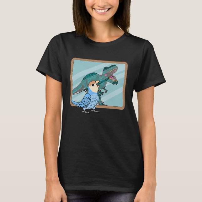 Parrot & Rex Reflection I Peach faced Blue Lovebir T-Shirt (Front)