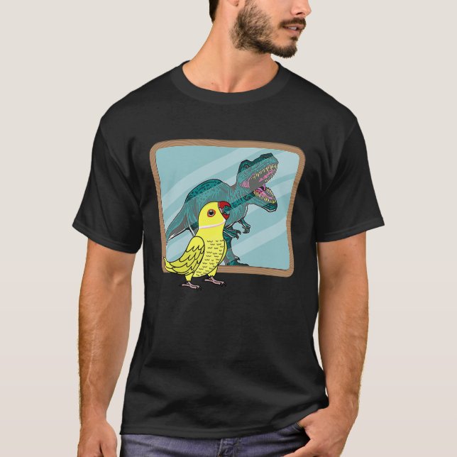 Parrot & Rex Reflection I Yellow Indian Ringneck T-Shirt (Front)
