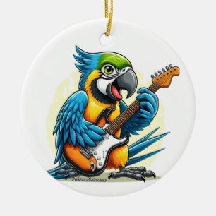 Parrot Rock Music Ceramic Tree Decoration