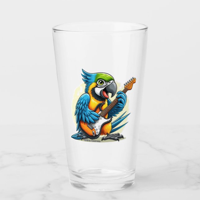 Parrot Rock Music Glass (Front)