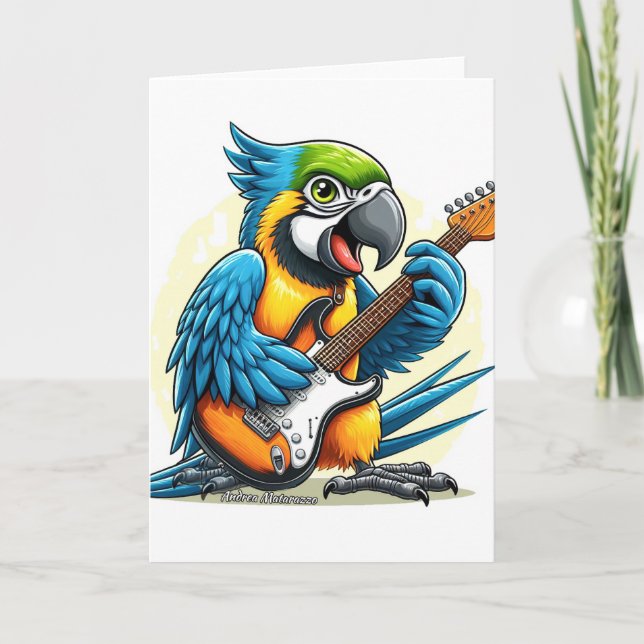 Parrot Rock Music Note Card (Front)