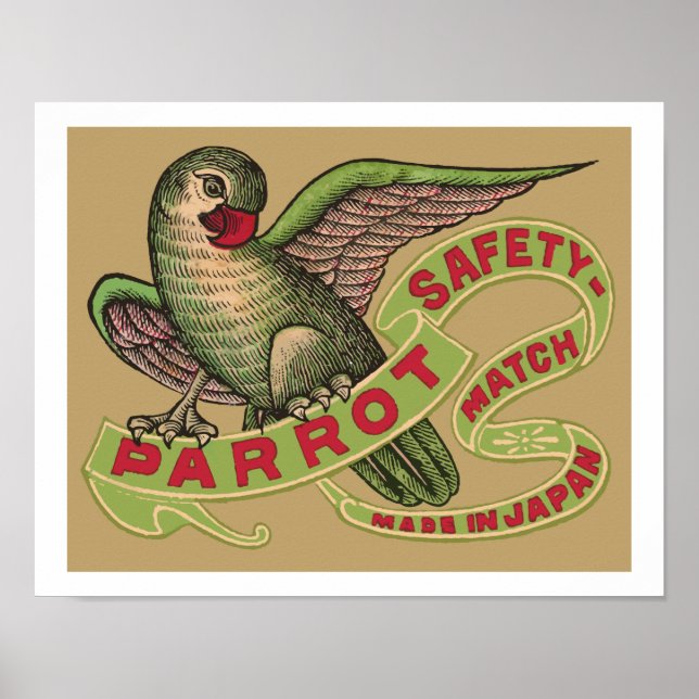 Parrot Safety Matches Poster (Front)