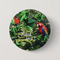 Parrot scarlet macaw in jungle with flowers