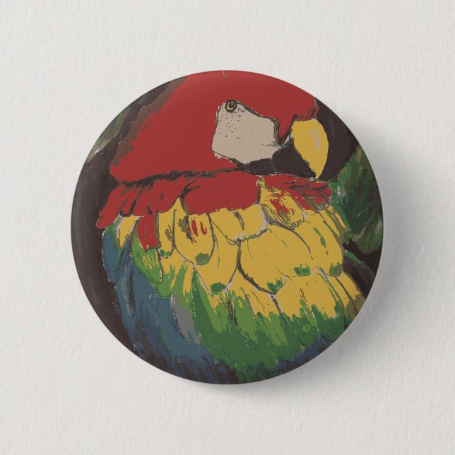 Parrot Schoolbag Button (Front)