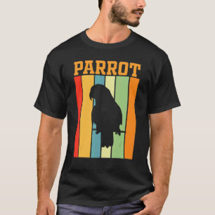 Parrot Shadow Silhouette In Retro Colours T-Shirt