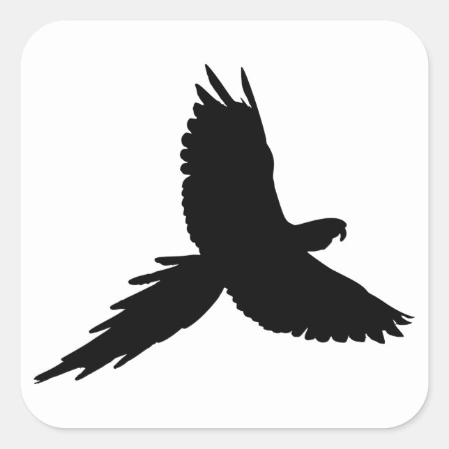 Parrot Silhouette Square Sticker (Front)