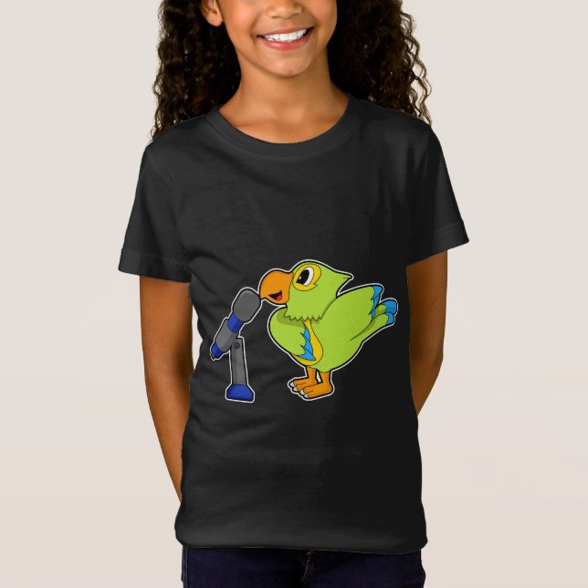 Parrot Singer Microphone Music T-Shirt (Front)