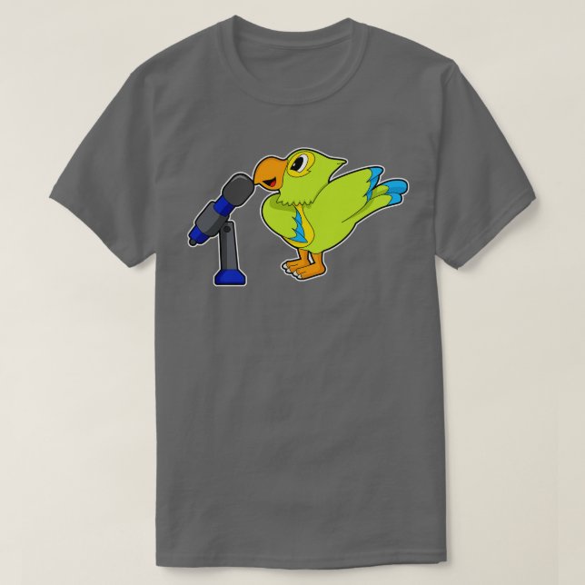 Parrot Singer Microphone Music T-Shirt (Design Front)