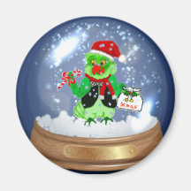 Parrot snow globe magnet