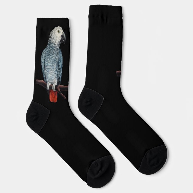 Parrot Socks Personalized African Grey Socks (Right)