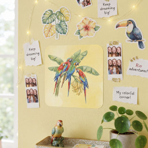 Parrot Square Sticker