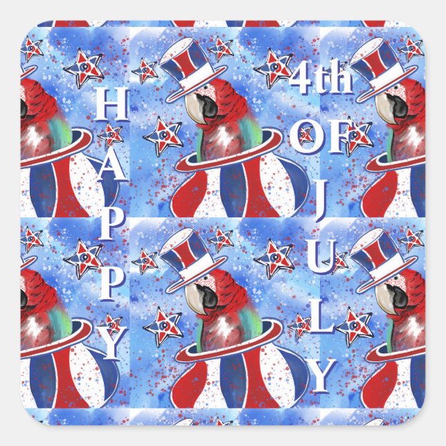 Parrot Square Sticker (Front)