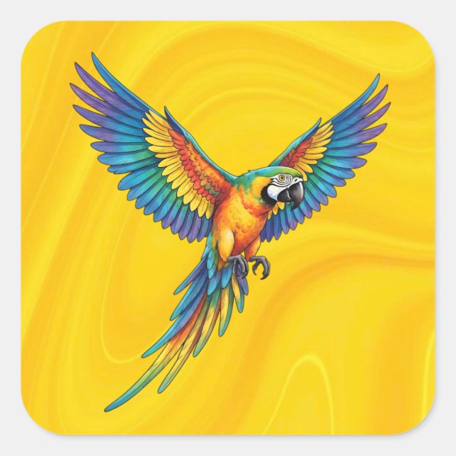 Parrot Square Sticker (Front)