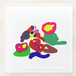 Parrot summer pop glass coaster