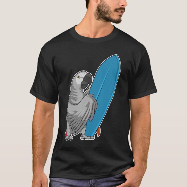 Parrot Surfer Surfboard T-Shirt (Front)
